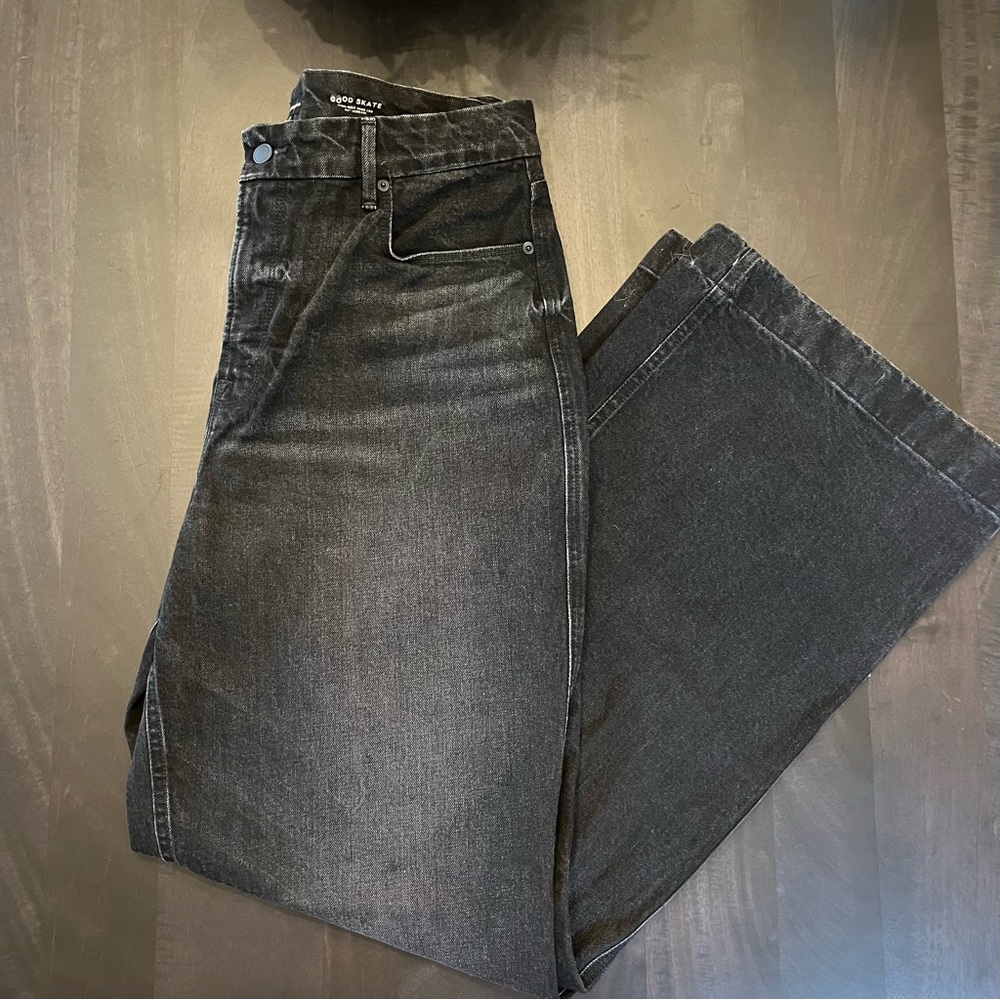 Good American Good Skate Wide Leg Jeans Size 14